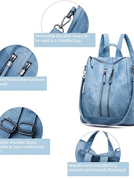 Backpack Purse for Women Backpack Purse Small Leather Waterproof - Picture 2 of 6